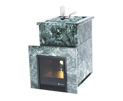 Фото Печь для русской бани Анапа в трёхстороннем кожухе (змеевик) с открытым верхом в магазине Woodson Фото Печь для русской бани Анапа в трёхстороннем кожухе (змеевик) с открытым верхом в магазине Woodson