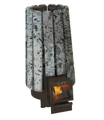 Фото Дровяная банная печь Grill'D Cometa Vega 240 Short Stone (Серпентинит) в магазине Woodson