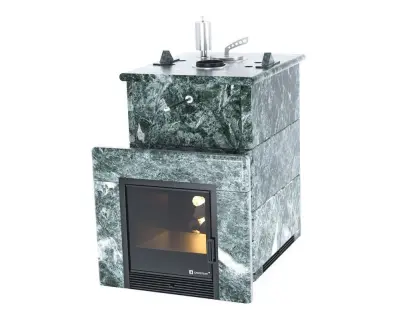 Фото Печь для русской бани Анапа в полноценном кожухе (змеевик) в магазине Woodson Фото Печь для русской бани Анапа в полноценном кожухе (змеевик) в магазине Woodson