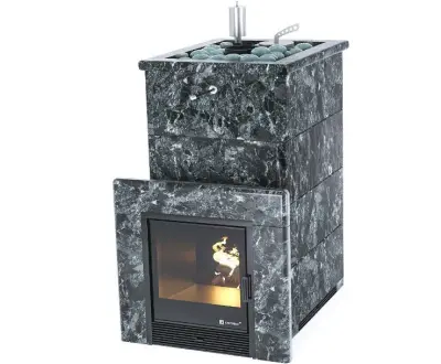 Фото Печь «Геленджик» в полноценном кожухе с открытым верхом Пироксенит в магазине Woodson
