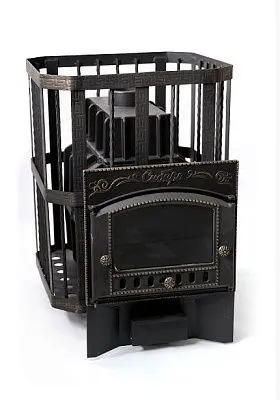 Фото Печь банная чугунная "Сибирь-32". Каминная дверца "Сибирь" (Сетка) в магазине Woodson