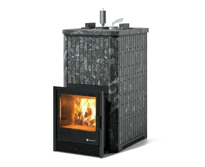 Фото Печь Изистим Южная 22 закрытый верх - Камень Пироксенит в магазине Woodson