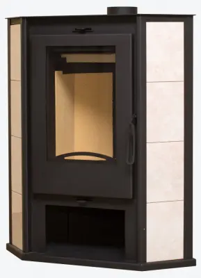 Фото Печь РИТМ 7 угловой с чугунной плитой в магазине Woodson Фото Печь РИТМ 7 угловой с чугунной плитой в магазине Woodson