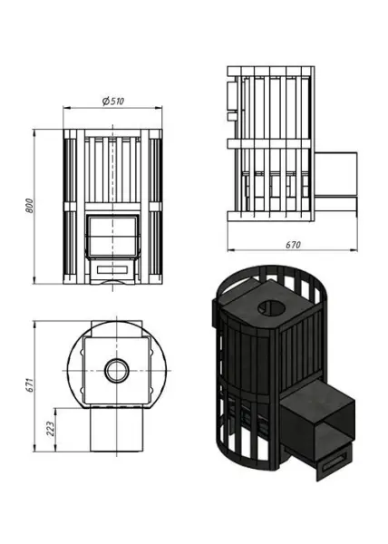 Фото Печь ВЕЗУВИЙ Ураган Ковка 12 (260) в магазине Woodson Фото Печь ВЕЗУВИЙ Ураган Ковка 12 (260) в магазине Woodson