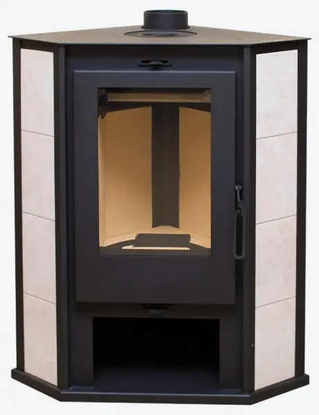 Фото Печь РИТМ 7 угловой с чугунной плитой в магазине Woodson Фото Печь РИТМ 7 угловой с чугунной плитой в магазине Woodson