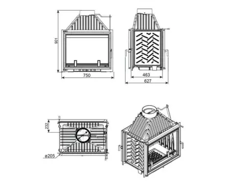 Каминная топка EVEREST A16 H