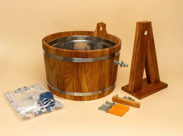 Обливное устройство Woodson с нержавеющей вставкой, 17 л., дуб