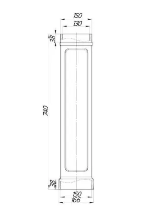 Фото Чугунный дымоход D 130 L 740 (цв. серый) 