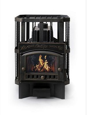 Фото Печь банная чугунная "Сибирь-32". Каминная дверца "Сибирь" (Сетка) в магазине Woodson