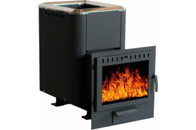 Фото Печь банная чугунная "Сибирь-20". Панорамная дверца (Конвекционная) в магазине Woodson