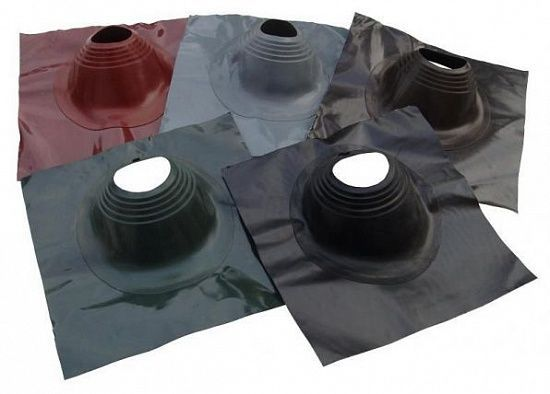 Фото Кровельный проход "ВЕЗУВИЙ" № 8 (д.180-330мм, 425х425мм) прямой, силикон, Коричневый 