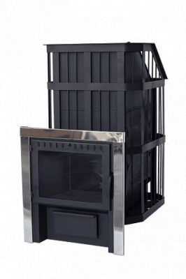 Фото Печь банная "Сибирь" с закрытой каменкой. Панорамная дверца в магазине Woodson