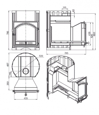 Фото Печь ВЕЗУВИЙ Скиф Ковка 22 (205) 2022 в магазине Woodson