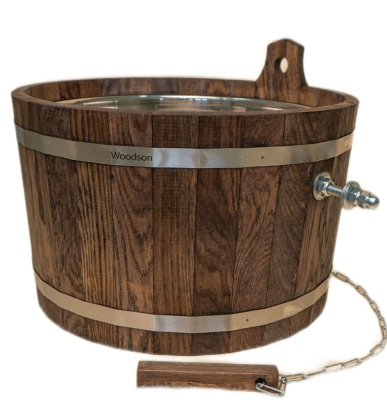 Обливное устройство Woodson с нержавеющей вставкой, 17 л., дуб в темном