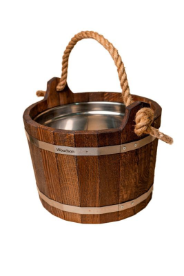 Шайка Woodson с нержавеющей вставкой, 10 л., дуб в темном