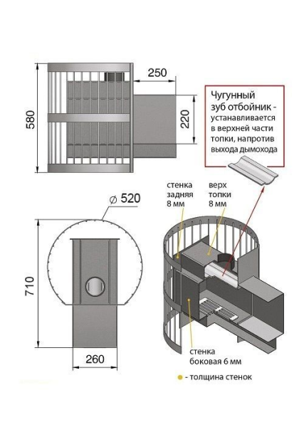 Фото Печь ВЕЗУВИЙ Скиф Стандарт 12 (ДТ-3С) в магазине Woodson