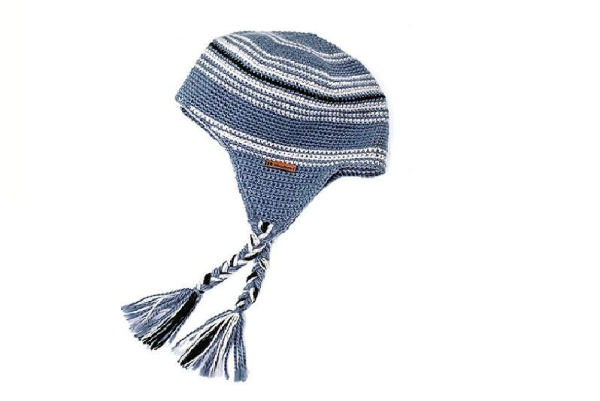 Шапка вязаная для бани Woodson Viking, серая, 2 косички