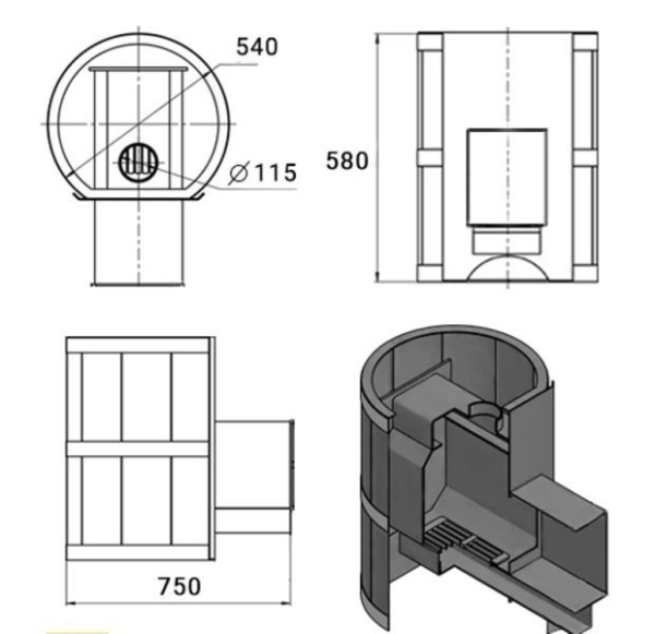 Фото Печь ВЕЗУВИЙ Лава 12 (ДТ-3) в магазине Woodson