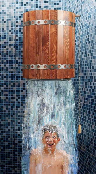 Обливное устройство для бани "Ливень" ПРО мини (+ деревянное обрамление "сосна") Обливное устройство для бани "Ливень" ПРО мини (+ деревянное обрамление "сосна")