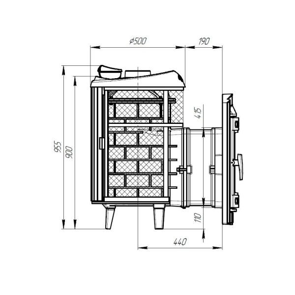 Фото Печь банная "Атмосфера L" комбинированная сетка-ламель "Пироксенит" в магазине Woodson Фото Печь банная "Атмосфера L" комбинированная сетка-ламель "Пироксенит" в магазине Woodson