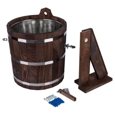 Обливное устройство Woodson с нержавеющей вставкой, 20 л., дуб в тёмном