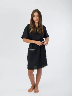 Платье банное Woodson, чёрный лён (42)